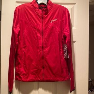 Wmns ASICS mthn Ultralite wind running jacket. Chili Red